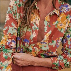 Sezane Multicolor Button Down Piero Shirt